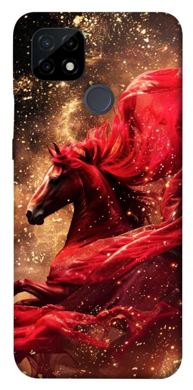 Чехол itsPrint Red sparkles Horse для Realme C21, животные, купить оптом с доставкой