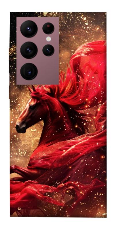 Чехол itsPrint Red sparkles Horse для Samsung Galaxy S22 Ultra, животные, купить оптом с доставкой