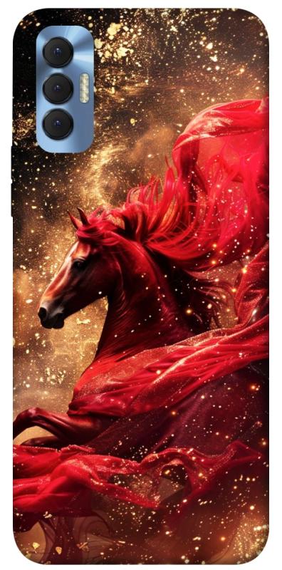 Чехол itsPrint Red sparkles Horse для TECNO Spark 8P, животные, купить оптом с доставкой