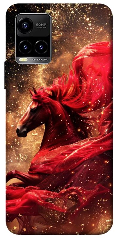 Чехол itsPrint Red sparkles Horse для Vivo Y21 / Y33s, животные, купить оптом с доставкой