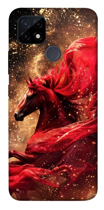 Чехол itsPrint Red sparkles Horse для Realme C12, животные, купить оптом с доставкой