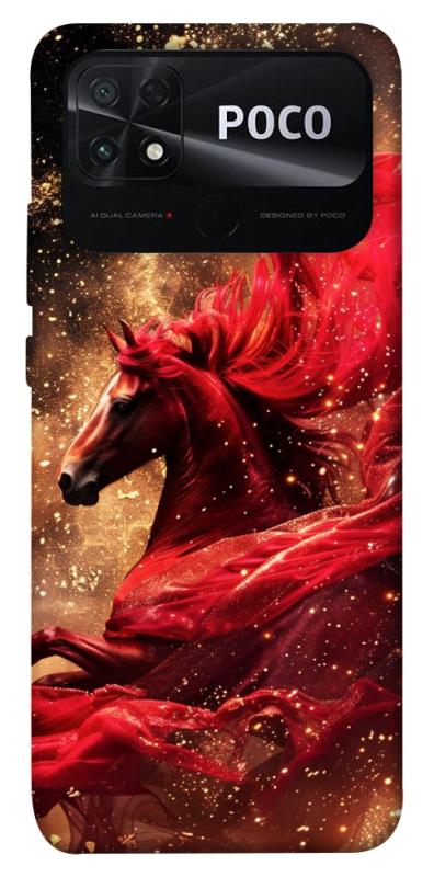 Чехол itsPrint Red sparkles Horse для Xiaomi Poco C40, животные, купить оптом с доставкой