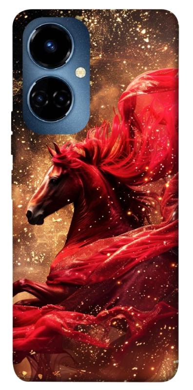 Чехол itsPrint Red sparkles Horse для TECNO Camon 19 (CI6n) / 19 Pro (CI8n), животные, купить оптом с доставкой