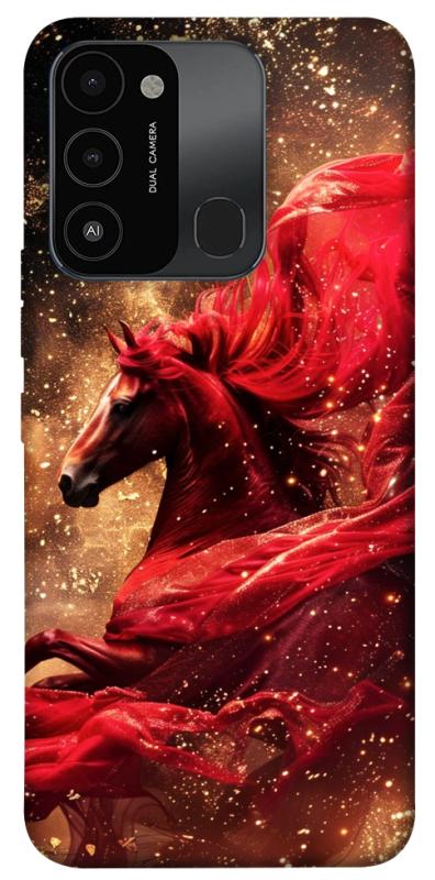 Чехол itsPrint Red sparkles Horse для Tecno Spark Go 2022 (KG5m), животные, купить оптом с доставкой