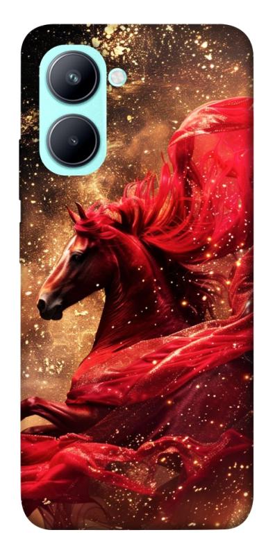 Чехол itsPrint Red sparkles Horse для Realme C33, животные, купить оптом с доставкой