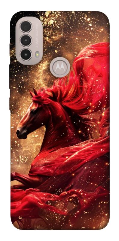 Чехол itsPrint Red sparkles Horse для Motorola Moto E40, животные, купить оптом с доставкой