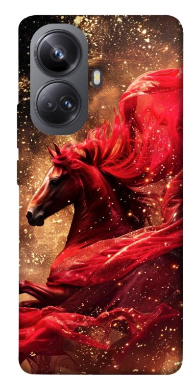 Чехол itsPrint Red sparkles Horse для Realme 10 Pro+, животные, купить оптом с доставкой