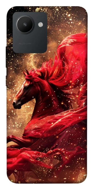 Чехол itsPrint Red sparkles Horse для Realme C30s, животные, купить оптом с доставкой