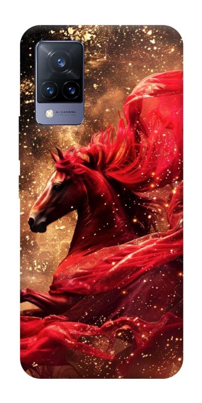 Чохол itsPrint Red sparkles Horse для Vivo V21, тварини, купити оптом з доставкою