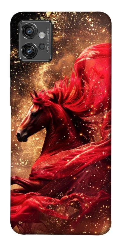 Чехол itsPrint Red sparkles Horse для Motorola Moto G32, животные, купить оптом с доставкой