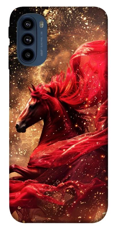 Чехол itsPrint Red sparkles Horse для Motorola Moto G41, животные, купить оптом с доставкой