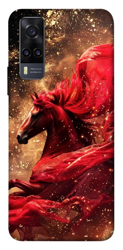 Чехол itsPrint Red sparkles Horse для Vivo Y31, животные, купить оптом с доставкой