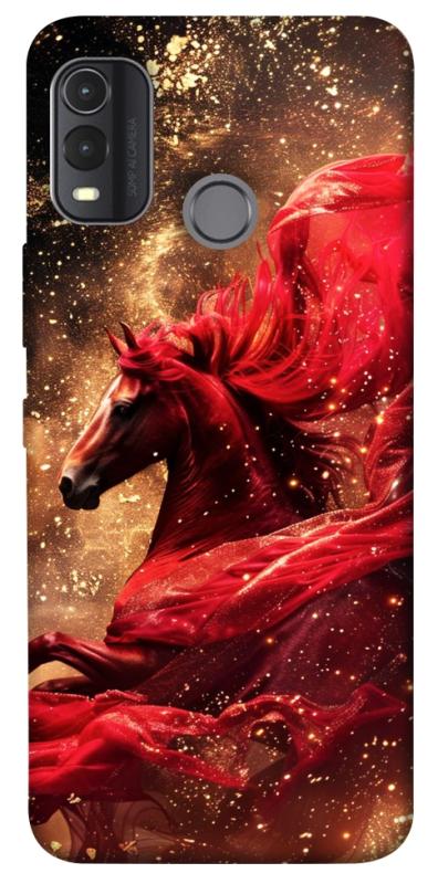 Чехол itsPrint Red sparkles Horse для Nokia G11 Plus, животные, купить оптом с доставкой