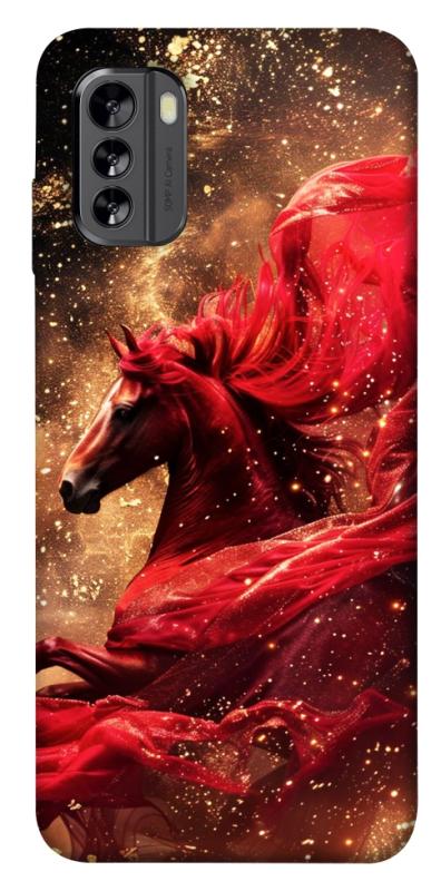 Чехол itsPrint Red sparkles Horse для Nokia G60, животные, купить оптом с доставкой