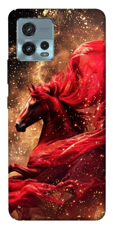 Чехол itsPrint Red sparkles Horse для Motorola Moto G72, животные, купить оптом с доставкой