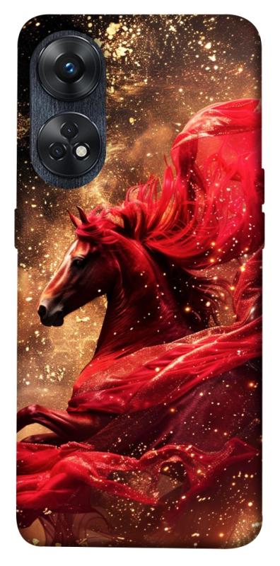 Чехол itsPrint Red sparkles Horse для Oppo Reno 8 T 4G, животные, купить оптом с доставкой