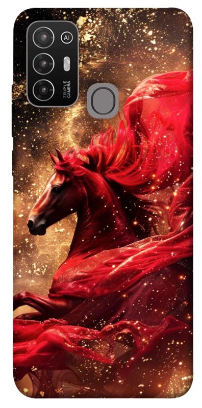 Чехол itsPrint Red sparkles Horse для ZTE Blade A52, животные, купить оптом с доставкой