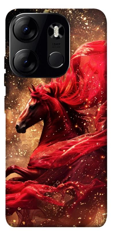 Чехол itsPrint Red sparkles Horse для Tecno Spark Go 2023, животные, купить оптом с доставкой