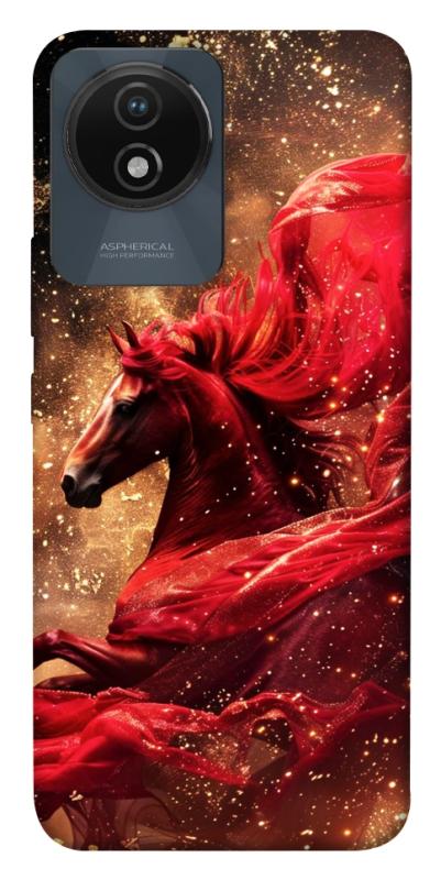 Чехол itsPrint Red sparkles Horse для Vivo Y02, животные, купить оптом с доставкой