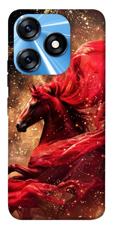 Чехол itsPrint Red sparkles Horse для TECNO Spark 10 Pro, животные, купить оптом с доставкой