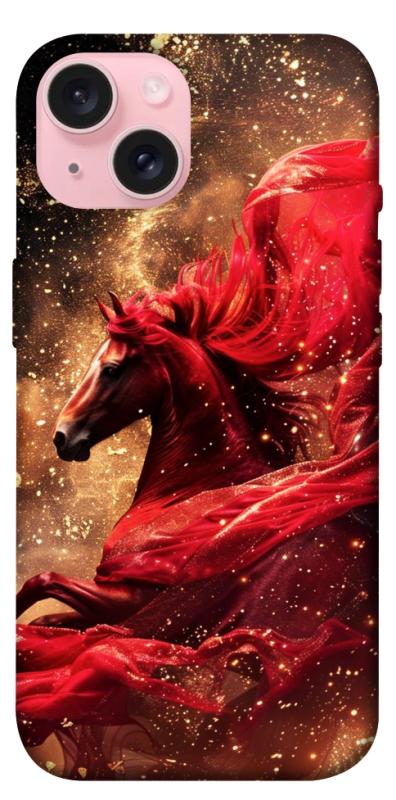 Чехол itsPrint Red sparkles Horse для Apple iPhone 15 (6.1"), животные, купить оптом с доставкой