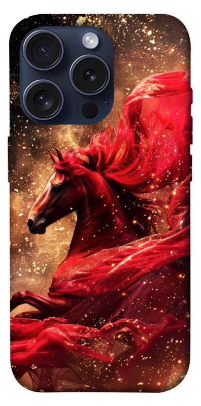 Чехол itsPrint Red sparkles Horse для Apple iPhone 15 Pro (6.1"), животные, купить оптом с доставкой