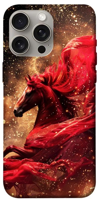 Чехол itsPrint Red sparkles Horse для Apple iPhone 15 Pro Max (6.7"), животные, купить оптом с доставкой