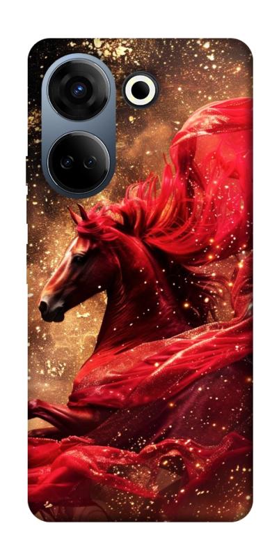 Чехол itsPrint Red sparkles Horse для TECNO Camon 20 Pro (CK7n), животные, купить оптом с доставкой