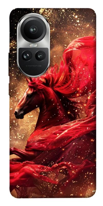 Чехол itsPrint Red sparkles Horse для Oppo Reno 10, животные, купить оптом с доставкой