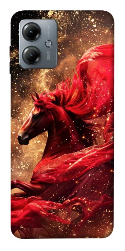 Чехол itsPrint Red sparkles Horse для Motorola Moto G14, животные, купить оптом с доставкой