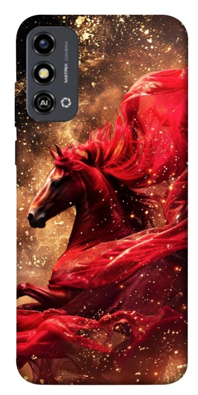 Чехол itsPrint Red sparkles Horse для ZTE Blade A53, животные, купить оптом с доставкой