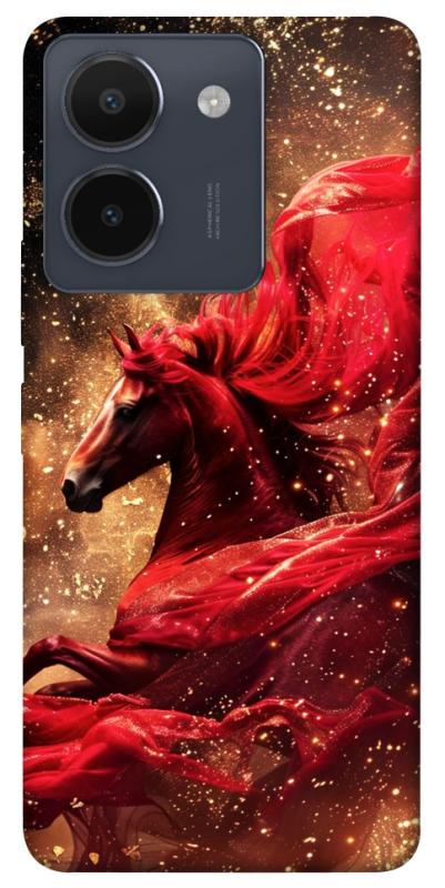 Чехол itsPrint Red sparkles Horse для Vivo Y36, животные, купить оптом с доставкой