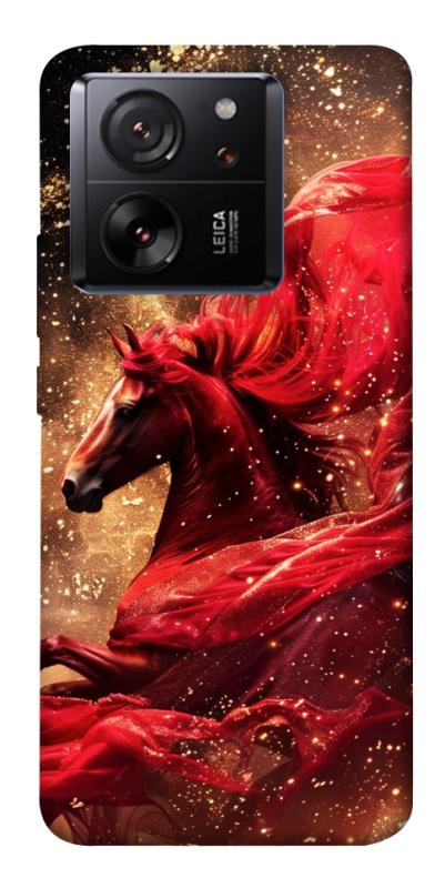 Чехол itsPrint Red sparkles Horse для Xiaomi 13T, животные, купить оптом с доставкой