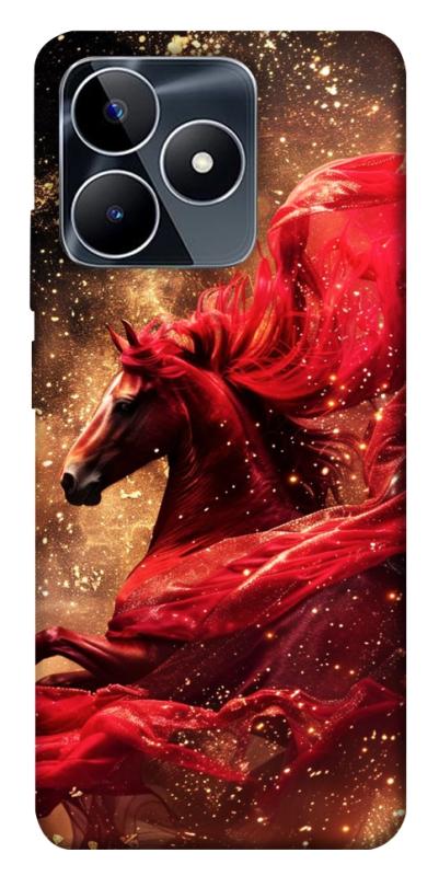 Чехол itsPrint Red sparkles Horse для Realme C53, животные, купить оптом с доставкой