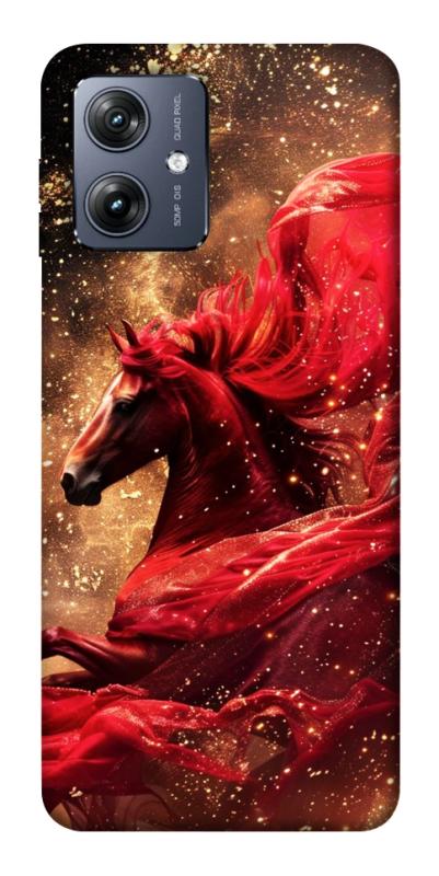 Чехол itsPrint Red sparkles Horse для Motorola Moto G54, животные, купить оптом с доставкой