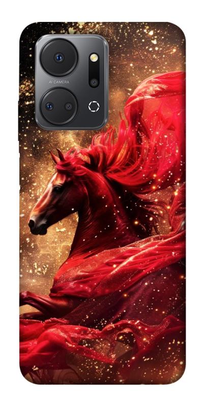 Чехол itsPrint Red sparkles Horse для Huawei Honor X7a, животные, купить оптом с доставкой