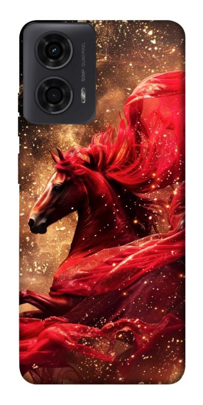 Чехол itsPrint Red sparkles Horse для Motorola Moto G24, животные, купить оптом с доставкой