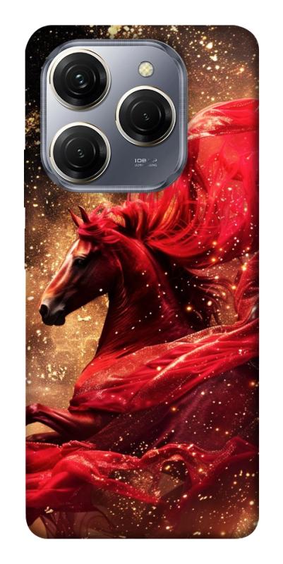 Чехол itsPrint Red sparkles Horse для TECNO Spark 20 Pro, животные, купить оптом с доставкой
