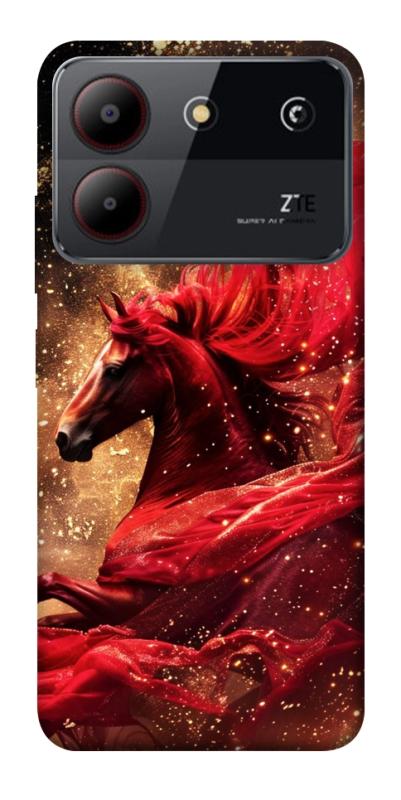 Чехол itsPrint Red sparkles Horse для ZTE Blade A54 4G, животные, купить оптом с доставкой
