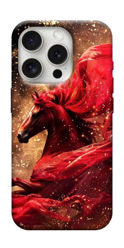 Чехол itsPrint Red sparkles Horse для Apple iPhone 16 Pro (6.3"), животные, купить оптом с доставкой