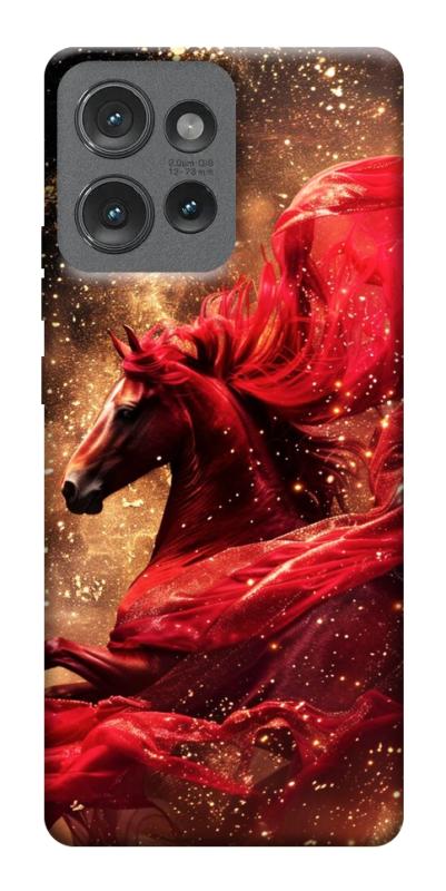 Чехол itsPrint Red sparkles Horse для Motorola Edge 50, животные, купить оптом с доставкой