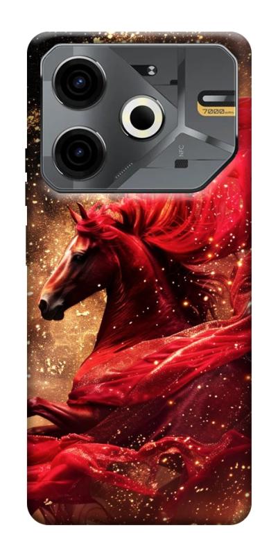 Чехол itsPrint Red sparkles Horse для TECNO Pova 6 Neo (LI6), животные, купить оптом с доставкой