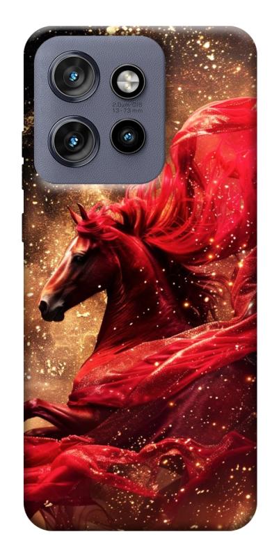 Чехол itsPrint Red sparkles Horse для Motorola Edge 50 Neo, животные, купить оптом с доставкой