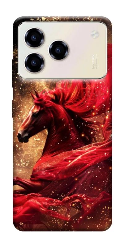 Чехол itsPrint Red sparkles Horse для ZTE Blade A76, животные, купить оптом с доставкой