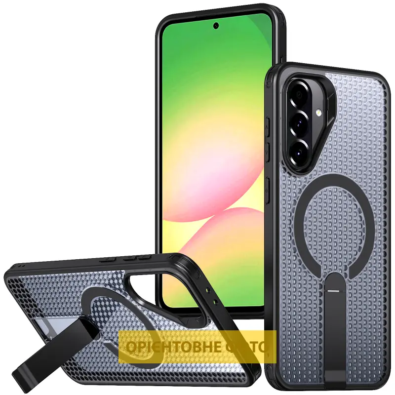 Чехол TPU Breeze with Magnetic Fit stand для Xiaomi Redmi 14C / Poco C75, Black, TPU+PC, купить оптом с доставкой