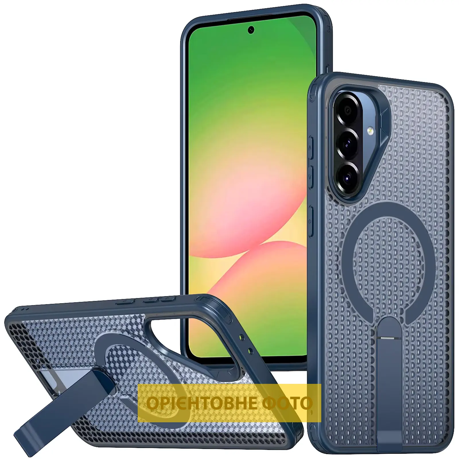 Чехол TPU Breeze with Magnetic Fit stand для Xiaomi Redmi 14C / Poco C75, Blue, TPU+PC, купить оптом с доставкой