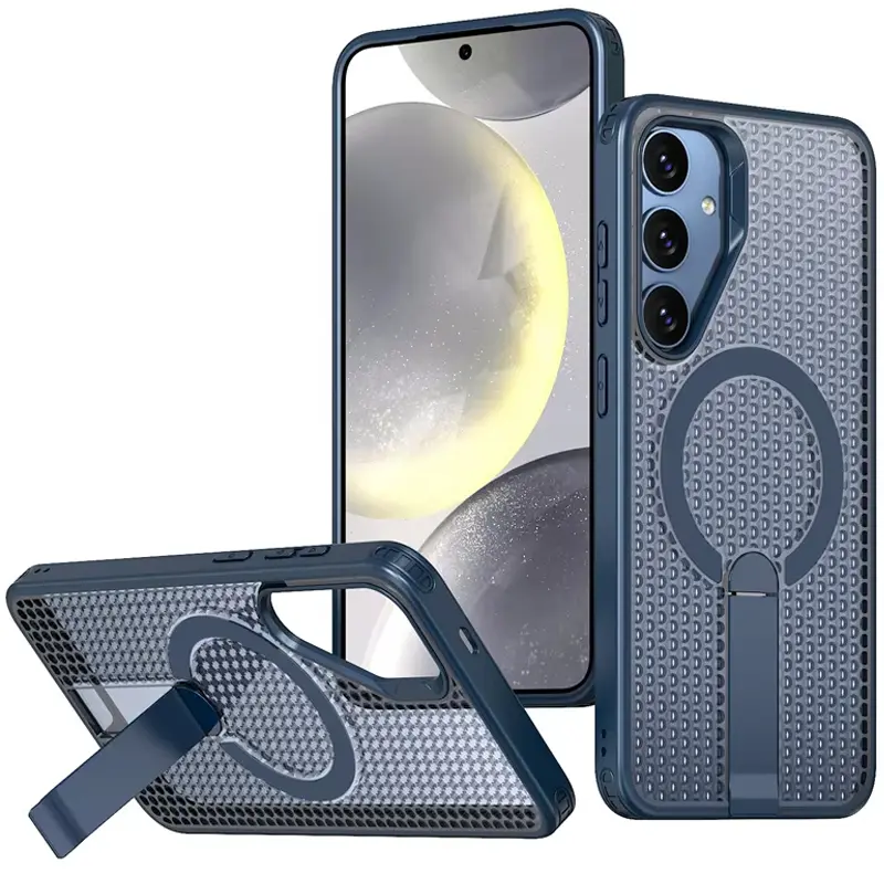 Чехол TPU Breeze with Magnetic Fit stand для Samsung Galaxy S25+ / S24+, Blue, TPU+PC, купить оптом с доставкой
