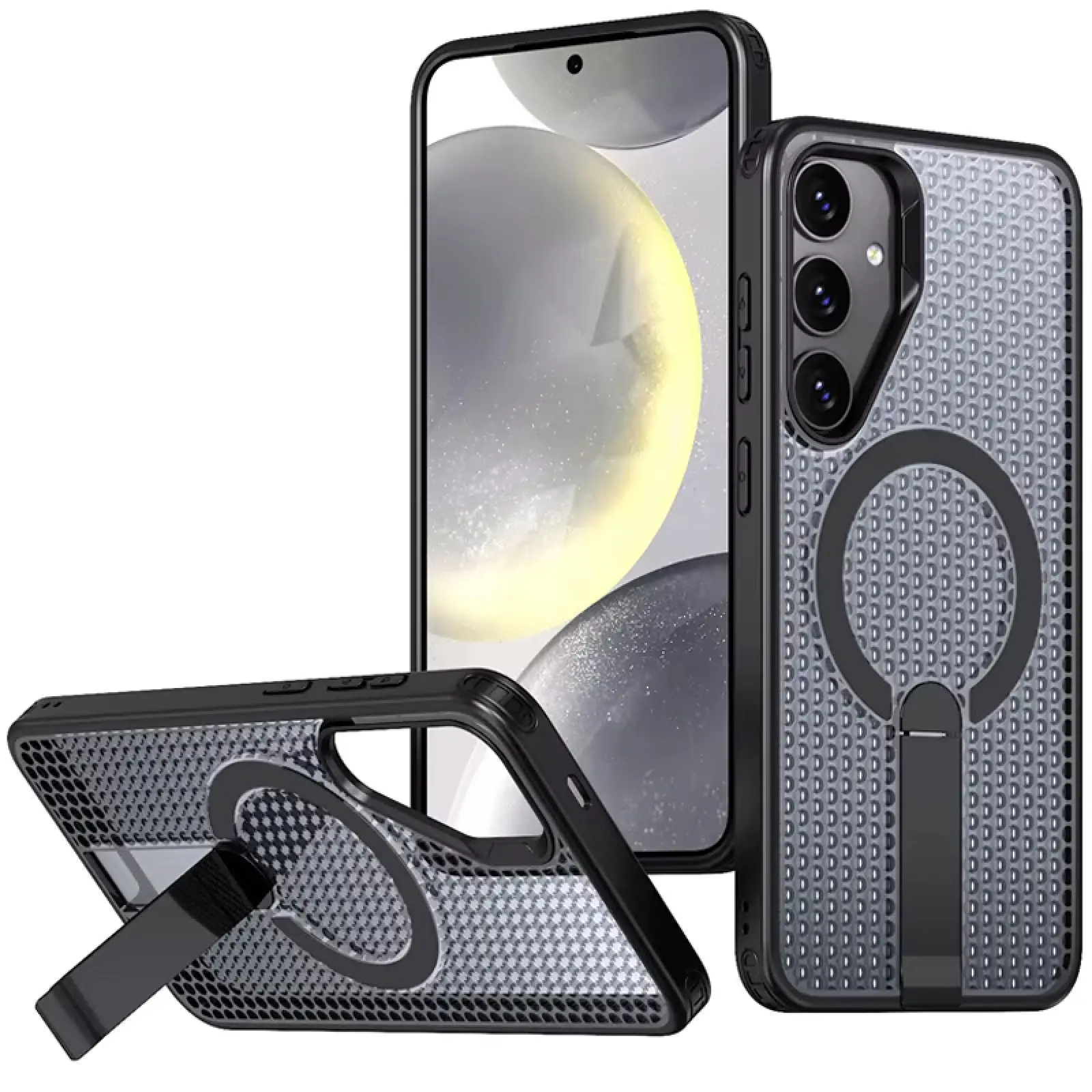 Чехол TPU Breeze with Magnetic Fit stand для Samsung Galaxy S26+, Black, TPU+PC, купить оптом с доставкой