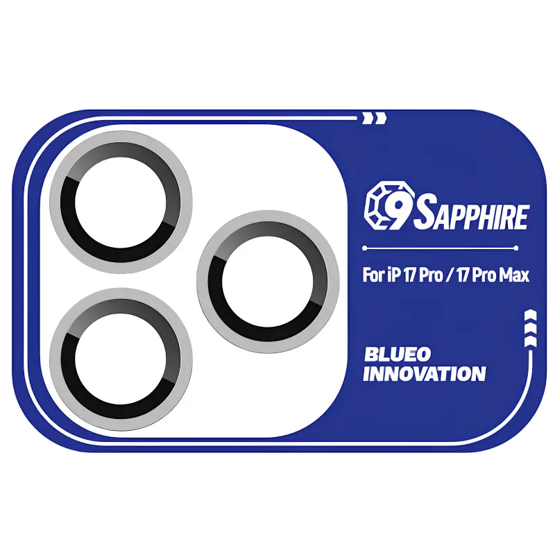 Защитное стекло BlueO Sapphire на камеру для Apple iPhone 17 Pro / 17 Pro Max, Серебряный / Silver, Закаленное стекло, купить оптом с доставкой