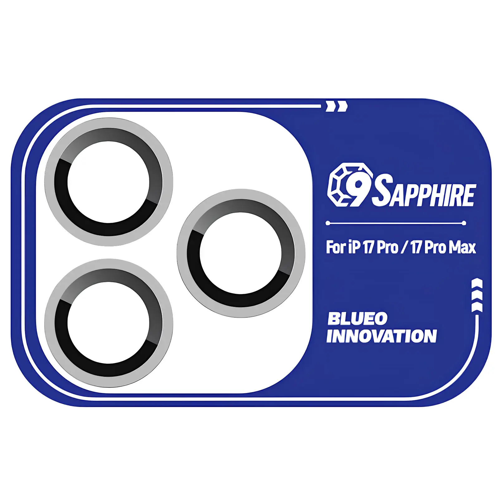 Защитное стекло BlueO Sapphire на камеру для Apple iPhone 17 Pro / 17 Pro Max, Серебряный / Silver, Закаленное стекло, купить оптом с доставкой